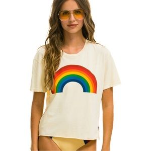 Aviator nation cropped rainbow tee!